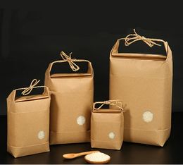 100pcs New product rice paper packagingTea packaging bag kraft paper bag Food Storage Standing Paper9470941