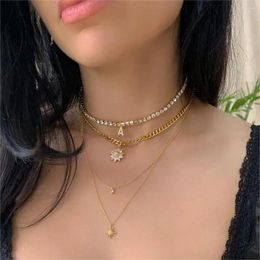 Choker Stainless Steel Necklaces Exquisite Zircon Sun Pendant Collar Chain Fashion Necklace For Women Men Jewelry Friends Gifts