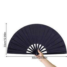 Chinese Style Products Plastic Chinese Martial Arts Kung Fu Fan Tai Chi Dance Fan Stage Performance Folding Fan DIY Solid Colour Fan