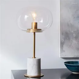 Table Lamps TEMAR Nordic Lamp Modern Vintage Glass Creative Marble Desk Light LED Simple For Home El Bedroom Living Room Decor