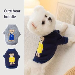 Dog Apparel Cute Cartoon Bear Hoodie Winter Warm Pet Clothes For Small Medium Dogs Coats Yorkshire Terrier Puppy Clothing Ropa Perro