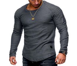 Men039s Long Sleeve Muscle Slim T Shirt Solid Colour Fit Fitness Tops Fashion TShirts Casual ONeck Male Tshirt Tee Shirt Homme6327965