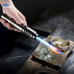 New Torch Lighter Butane Gas Unfilled Windproof Blue Flame BBQ Lighter