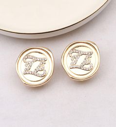 Fashion 18K Gold Plated Dangle Designers Letters Stud Earrings Geometric Luxury Brand Women Rhinestone Pearl Earring Charm for Wed5324778