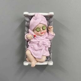 3PCSFridge Magnets Super Cute 3D Infant Fridge Magnet Lovely Sleeping Baby Shape Refrigerator Sticker Mini Home Decorative Accessories