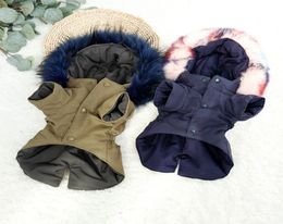 Warm Winter Dog Clothes Luxury Fur Dog Coat Hoodies for Small Medium Dog Windproof Pet Clothing Fleece Lined Puppy Jacket7095084