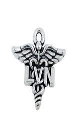 Antique Silver Plating Medical Licensed Vocational Nurse LVN Charms Caduceus Medical Symbol Charms AAC1784340510