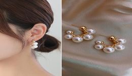 Elegant Drop Earring Luxury Pearl Hoop Earrings For Woman Fashion Wedding Party Jewelry9321302