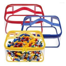 Storage Bags 3 Packs Clear Toy 9.8 X 5.9X5.9 Inch Transparent PVC Organising With Zipper Waterproof