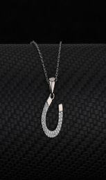 S925 Sterling Silver Ushaped Horseshoe Necklace Women039s selling Simple Fashion Jewellery Zircon Pendant Clavicle Chain260U7949979