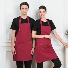 Kitchen Apron for Woman Men Male Chefs Barbecues Bars Cafes Beauty and Nail Studio Waterproof Anti Fouling Uniform 240508