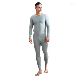 Men's Thermal Underwear Men Grey Autumn Winter Thermo Lingerie For Male And Young Lady Full Sleeve Warm Thick Intimate