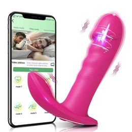 Other Health Beauty Items Bluetooth Dildo Vibrator for Women Wireless APP Control Clitoris Stimulator G Spot Massager Wear Panties s for Adults Y240503