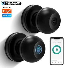 Smart Lock YRHAND O2 Fechadura Electronics Digital Knob Fingerprint TUYA Bluetooth Easy to Instal Cylinder Smart Home Door Lock WX