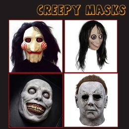 Party Masks Terrifying Halloween Mask Smiling Devil Face Evil Role Playing Props Makeup Clothing Accessories Q240508