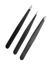 Eyebrow Tools Stencils 3pcs Professional Small Ingrown Hair Gift Splinter Travel Pincer Makeup Stainless Steel Tool Tip Tweezer 4946822