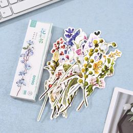 Pcs/Box Plants Flower Paper Bookmark Stationery Bookmarks Book Holder Page Markers School Office Supplies