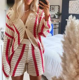 Womens Winter Warm Sweater Top/Shorts Casual Womens Autumn Knitted Dress Long sleeved Cardigan or High Waist Shorts 240508