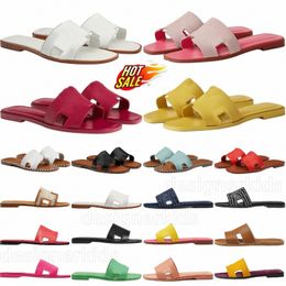 designer sandals oran slippers Calfskin Leather Blanc Nior Rose Pale Epsome Etoupe Bleu Clair Denim Rouge Jaipur Granit Flash Orange woFQns#