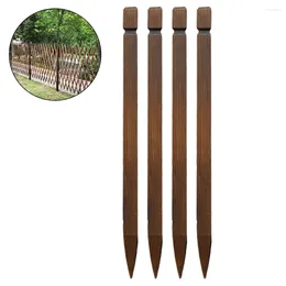 Garden Decorations Wood Pile Fencing Stake Wooden Flower Bed Fence Stakes Carbonised Anticorrosive