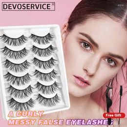 False Eyelashes DEVOSERVICE Lashes 6 Pairs Natural Cross Fluffy 3D Mink Eyelash Dramatic Makeup Eye Lash Maquiagem