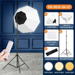 Drones Photography Softbox Kit Portable Octagon Softbox 70W LED Light Brightness Flash Umbrella with 2M Stand Photo Studio Accessories d240509