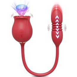 Other Health Beauty Items Powerful Rose-toy Sucking Vibrator for Women Sucker Clitoris Stimulator Thrusting G-Spot Dildo Massager Adults Goods s Y240503