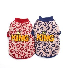 Dog Apparel Dogs Cats Knited Coat Hoodie Lepord Letter Design Pet Puppy Jacket Winter Outfit Clothes 6 Sizes