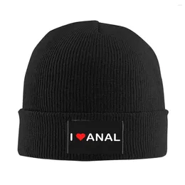 Berets I Love Anal Skullies Beanies Caps Cool Winter Warm Women Men Knitted Hats Adult Unisex Bonnet