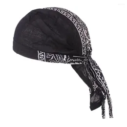 Bandanas Mens Turban Hat Chemo Cap Pre Tied Head Scarf Cover Headwear For Hair Loss