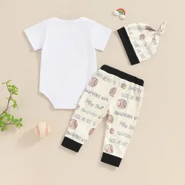 Clothing Sets Baby Girl Boy Farm Outfit Chicken Cow Print Short Sleeve Romper Long Pants Set With Hat Born Coming Home Clothes