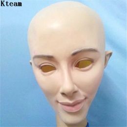 Party Masks Top Halloween Role Play Female and Male Face facial mask Latex Real Human Cross Skin Cool Reality Costume Q240508