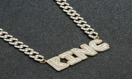 Custom Name Letters Number Pendant Necklace With 10mm Cuban Chain Bling Cubic zirconia Hip Hop Fashion Jewelry3488071