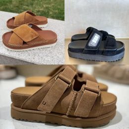2024 New Fashion Flax brown Sandals Outdoor Sand beach Rubber Slipper Fashion Casual Heavy-bottomed buckle Sandal leather sports sandals size 35-44
