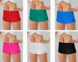 Lu Yoga Outfits womens Sport Shorts Castiral Fitness Hotty Hot Pants for woman girl workoutジムジッパーポケットクイック乾燥メッシュアリッツィア6612ess