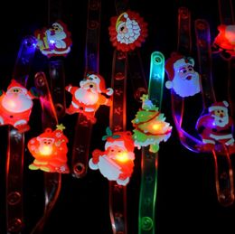 Christmas LED flash watch creative Santa Claus cartoon luminous wrist strap with children's soft rubber toy bracelet