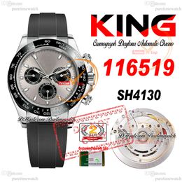 SALE 116519 SA4130 Automatic Chronograph Mens Watch KING 904L Steel Case Gray Black Dial Oysterflex Rubber Strap 72H Power Reserv Super Edition Puretime PTRX