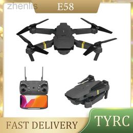 Drones E58 Mini RC Drone Single and Dual Camera HD Wifi Fpv Photography Foldable Four Helicopter Professional Fixed Height Drone Boy Toy Gift d240509