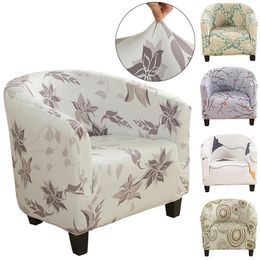 Chair Covers Stretch Club Printed Floral Tub Couch Cover Armchairs Slipcover Single Seat For Bar Counter Living Room 314j