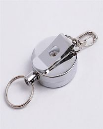 Keychains Resilience Steel Wire Rope Elastic Keychain Recoil Sporty Retractable Alarm Key Ring Anti Lost Yoyo Ski Pass ID CardKeyc9525359