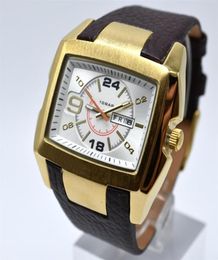 Big dial 50mm quartz leather belt digital luxury men designer watch drop day date mens watches brand male gifts wristwatch260j7613979