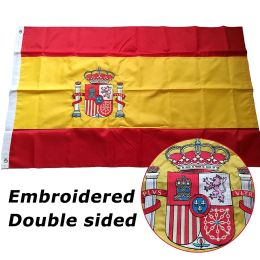Flags Doublesided Embroidered Sewn Spain Flag Banner Spanish National Flag Embroidery World Country Banner Oxford Fabric