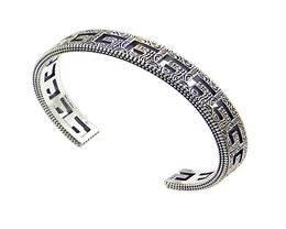 2020 new titanium steel Jewellery openwork design opening men Bangles lovers square Gshaped Arabic engraved design Bracelet2020223