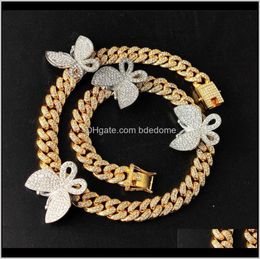 Pendant Necklaces Pendants Drop Delivery 2021 Selling Hips Hops Bling Jewellery Full Diamond Chain Crystal Cuban Link Butterfly Ch2754213