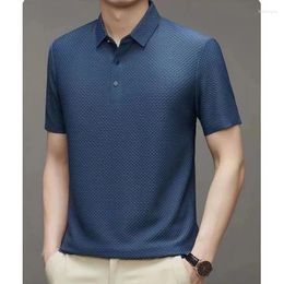 Men's Polos Fashion Lapel Solid Color Short Sleeve Business Polo Shirts Clothing 2024 Summer Loose All-match Tops Korean Tee Shirt