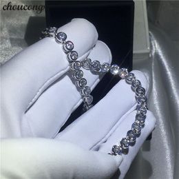 choucong Handmade Female White Gold Filled bracelets 5A Zircon cz Silver Colors bracelet for women Fashion Jewerly 329g