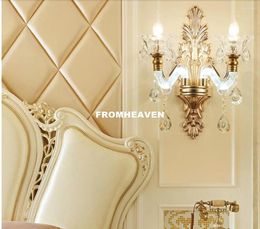 Wall Lamp Golen Crystal Lamps European Light Sconces For Home Living Bedroom Dining Room Deco Lights
