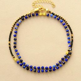 Choker Trendy Natural Stones Lapis Seed Beads Minimalist Necklace Designer Women Strand Collar Necklaces Jewellery Bijoux