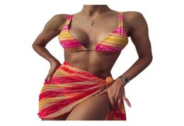Whole Womens Split Swimsuit Snake Triangle Cup Sexy Leopard Print Bikini Diamond Strap Swimwear Threepiece Set2353904