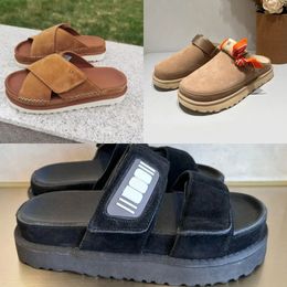2024 Fashion Flax brown Sandals Outdoor Sand beach Rubber Slipper Fashion Casual Heavy-bottomed buckle Sandal leather sports sandals size 35-44